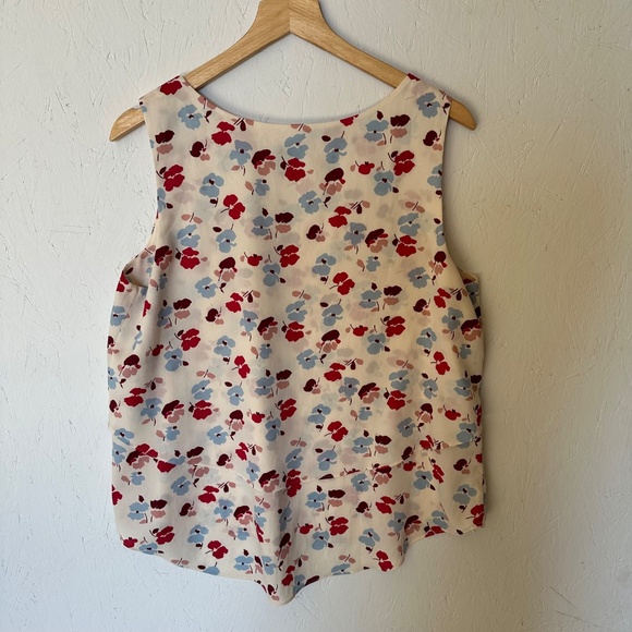 Ann Taylor Sleveless Polyester Floral Blouse Large - Picture 6 of 9